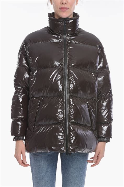 Bottega Veneta Varnish-effect Puffer Jacket with Removable Hood women ...