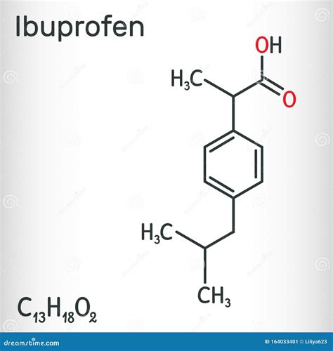 Ibuprofen Structural Formula Ibuprofen Molecular Structure. Ibuprofen