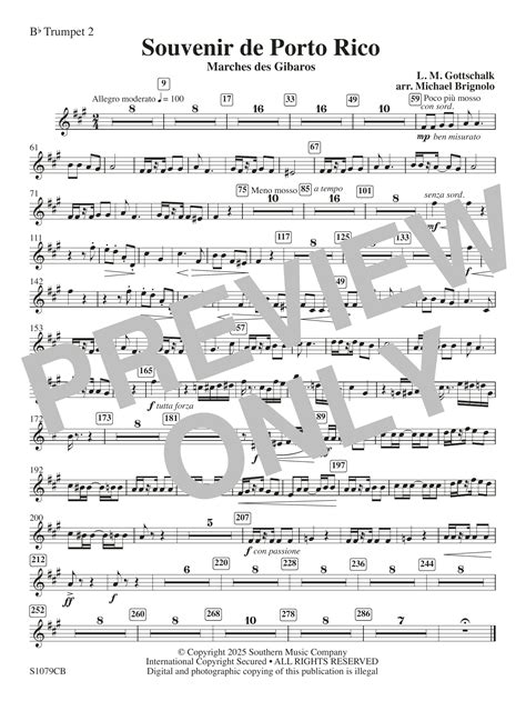 Souvenir de Porto Rico (arr. Michael Brignolo) - Trumpet 2 by Louis ...