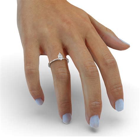 Pear Cut Lab Grown Diamond Solitaire Engagement Ring