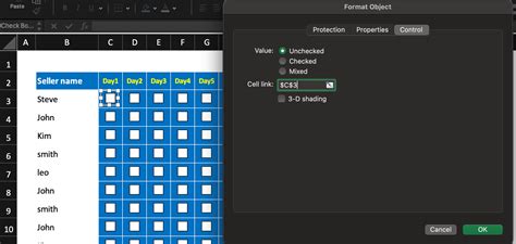 Image result for Format Control Excel Checkbox