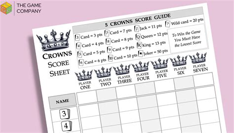 Free Five Crowns Score Sheets Printable