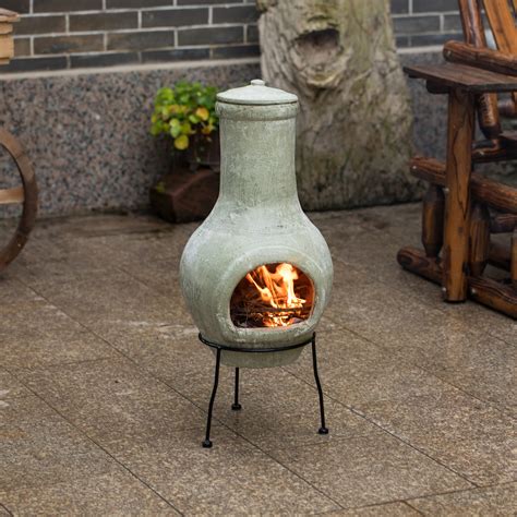 Clay Chiminea Fire Pit