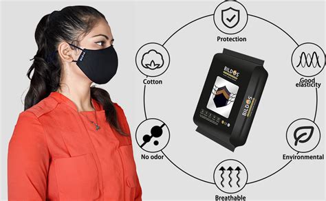 Bildos Unisex Dark Colored Cotton Mask With Adjustable Earloop - Pack ...
