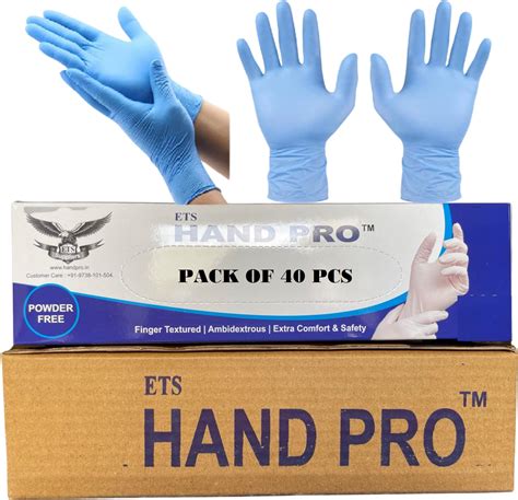 ETSHandPro Nitrile Gloves, Disposable Powder Free Examination Hand ...