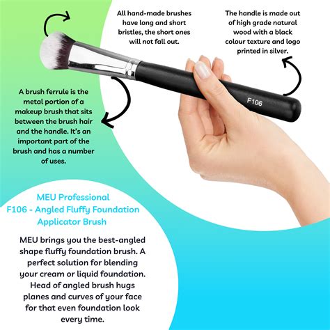 F106 - Professional Angled Fluffy Foundation Applicator Brush – MEU ...