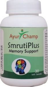 Ayur Champ SmrutiPlus Memory Support Herbal Supplement 30 Capsules ...