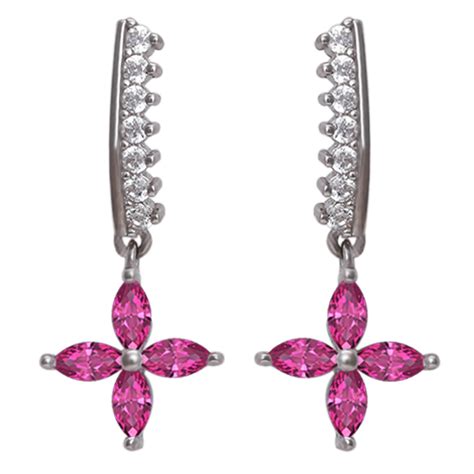 GIVA 925 Sterling Silver Cherry Pink Flower Earrings | Rakhi Gift for ...