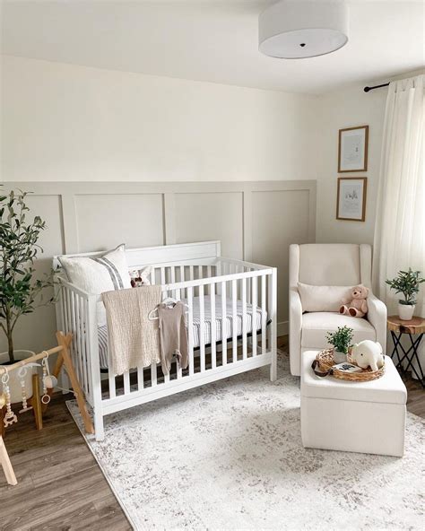 Gray Board and Batten Wainscoting in Nursery | Cozy Baby Room, Baby ...