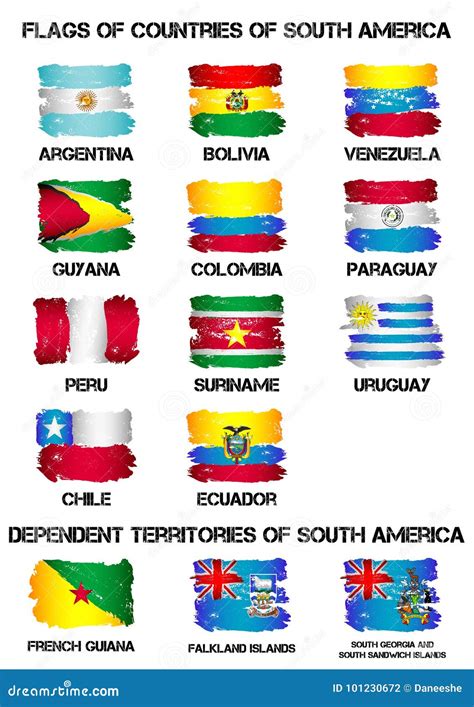 Flags of South America Countries Stock Vector - Illustration of ...