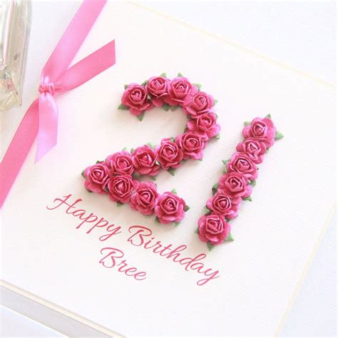 21st Birthday Card. 9 Colours. Personalised 21st Birthday Card. 21st ...