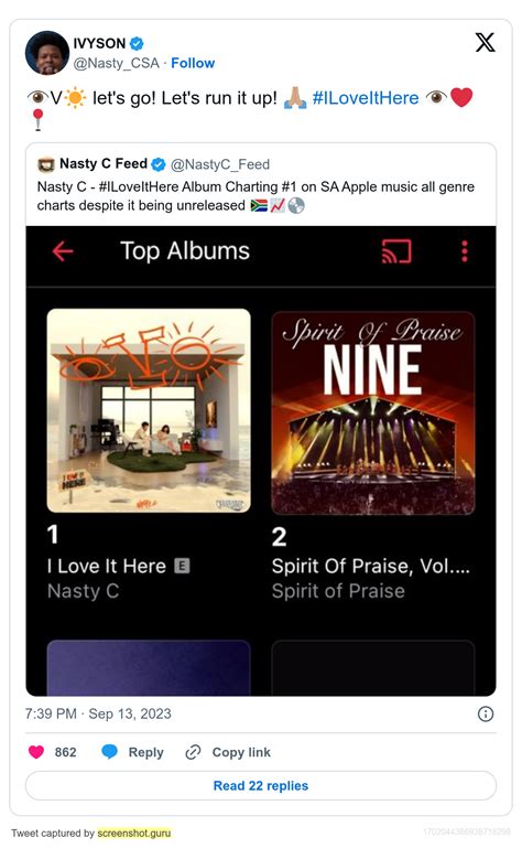 Nasty C's Unreleased Album "I Love It Here" Tops Apple Music Chart - SA ...