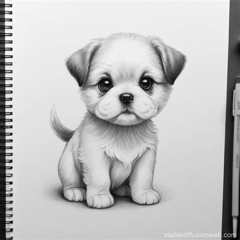 Cute Dog Drawing | Stable Diffusion Online
