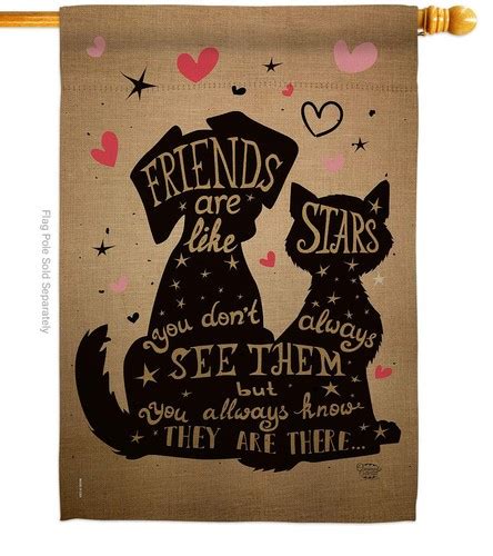 Friends Like Stars House Flag Dog Puppy Paw Canine Pet Garden Banner ...