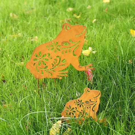 Amazon.com : Iron Animal Stake Statue,Outdoor Chicken Yard Decor,Rusty ...