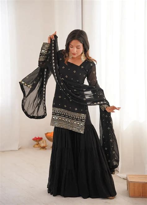 Trending Georgette Sharara Suit - Sequence Work | Sizes... – TREND BUY