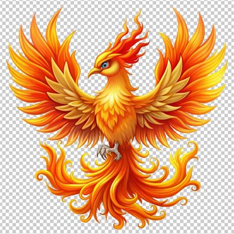 Beautiful phoenix firebird character with orange | Premium AI-generated PSD
