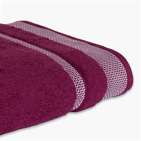 Buy SPACES Hygro Cotton Striped Bath Towel, Purple - 75x150cm from ...