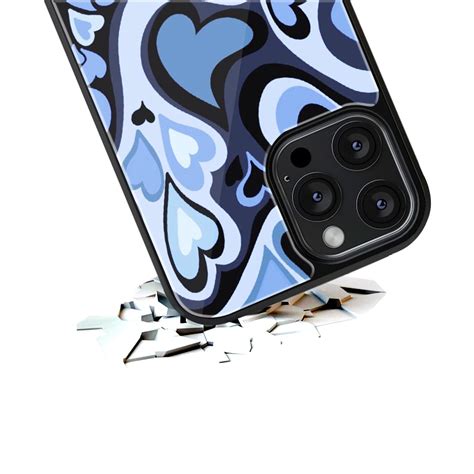 Y2K Blue Meltdown Hearts Phone Cover | Glass Case – Boujee