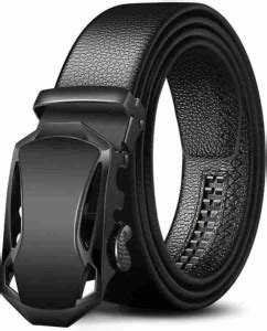JGHJ Men Black Artificial Leather Belt BLACK - Price in India ...