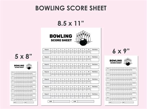 Printable Bowling Score Sheets (Templates) - PDF - WordLayouts