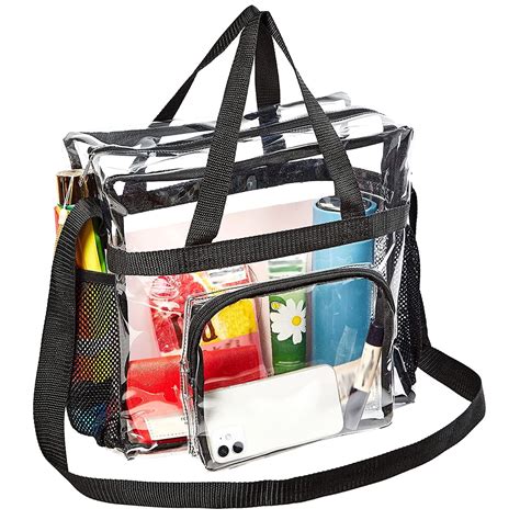 Ikoopy Large Capacity Clear Tote Bag with Handle and Adjustable Strap ...