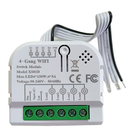 4 Channel Smart Wireless WIFI 10A Switch Work with Alexa , Smart life ...