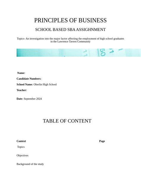 Principle of Business Cover Page 的图像结果