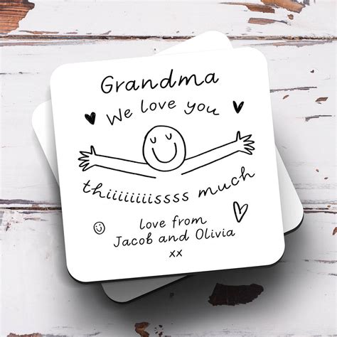 Personalised Coaster 'Grandma 'Love You This Much' By Arrow Gift Co ...