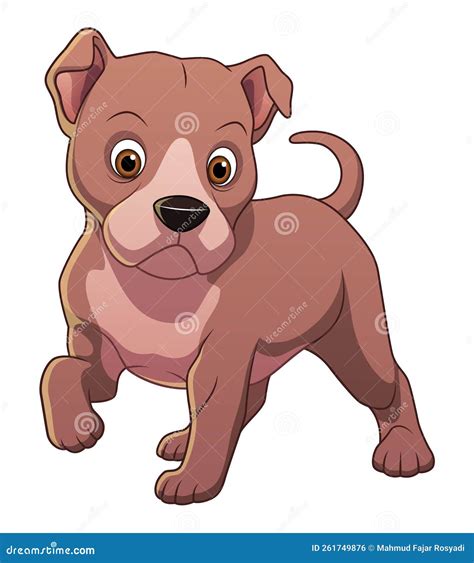 Little Pitbull Dog Cartoon Animal Illustration Stock Illustration ...
