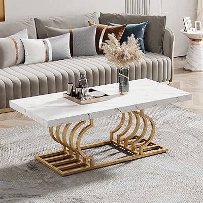 Tribesigns Modern Coffee Table, 47 Inch Faux Marble India | Ubuy