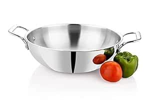 Triply Stainless Steel Non Stick Extra Deep Cooking kadhai/kadai for ...