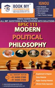 IGNOU BPSC 113 Modern Political Philosophy | Guess Paper | Important ...