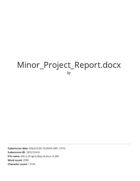Minor Project Report 2022 - Submission ID: 1876150400 - Studocu