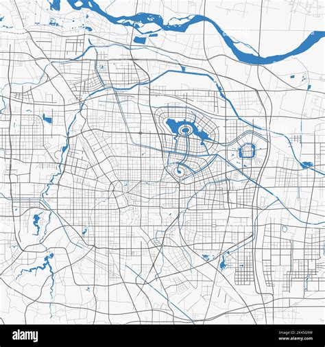 Zhengzhou map. Detailed map of Zhengzhou city administrative area. Cityscape panorama. Royalty ...