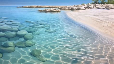 Stone beach | Premium AI-generated image