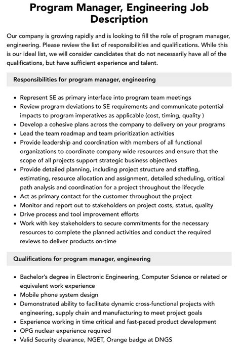Engineering Program Manager 的图像结果