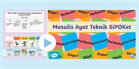 Menulis Ayat atau Bina Ayat Teknik SiPOKet PowerPoint