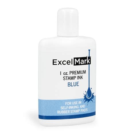 ExcelMark Premium Self-Inking Stamp Refill Ink - 1 oz. (Blue) : Amazon ...