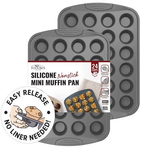 Walmart 2-Pack Non-Stick & Non-Toxic Silicone Mini Muffin Pan with 24 ...