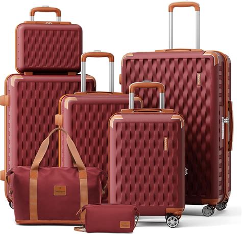Amazon.com | Melalenia Luggage Sets 7 Piece Hard Shell Carry on ...