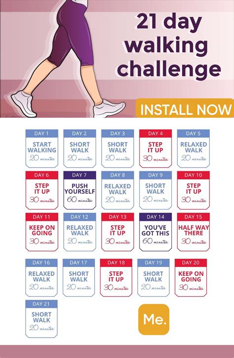 28Day Indoor Walking Challenge Free Printable - Printable Calendars AT ...
