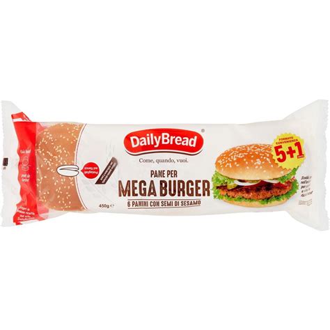 Pane per hamburger xxl burger buns with sesame DAILY BREAD 450 G - Coop Shop