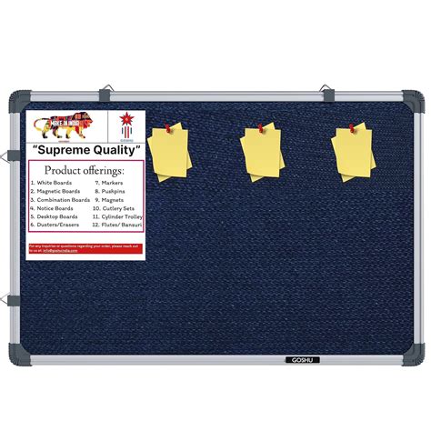GOSHU 1.5 feet x2 feet Notice Premium Material Pin-up Board/Soft Board ...