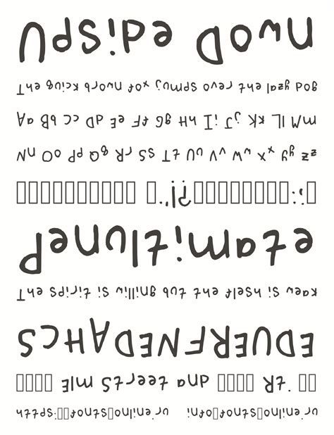 Upside down font