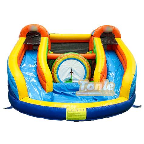 Custom Double Slide Inflatable Bounce House with Pool Combo