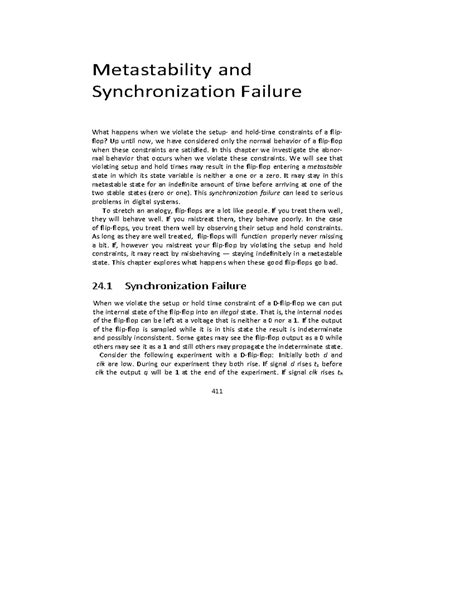 Metastability and Synchronization Failure - Metastability and ...