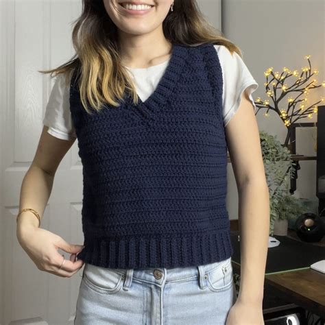 Crochet V-Neck Sweater Vest | Free Pattern & Tutorial