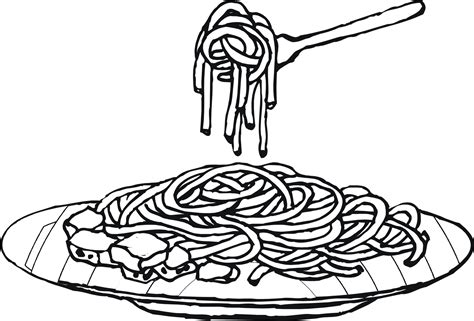 Spaghetti Black And White Clipart