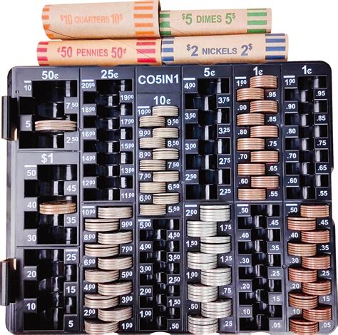 Amazon.com : CO5IN1 Coin Sort Tray Coin Counter with Lid for All Coins ...